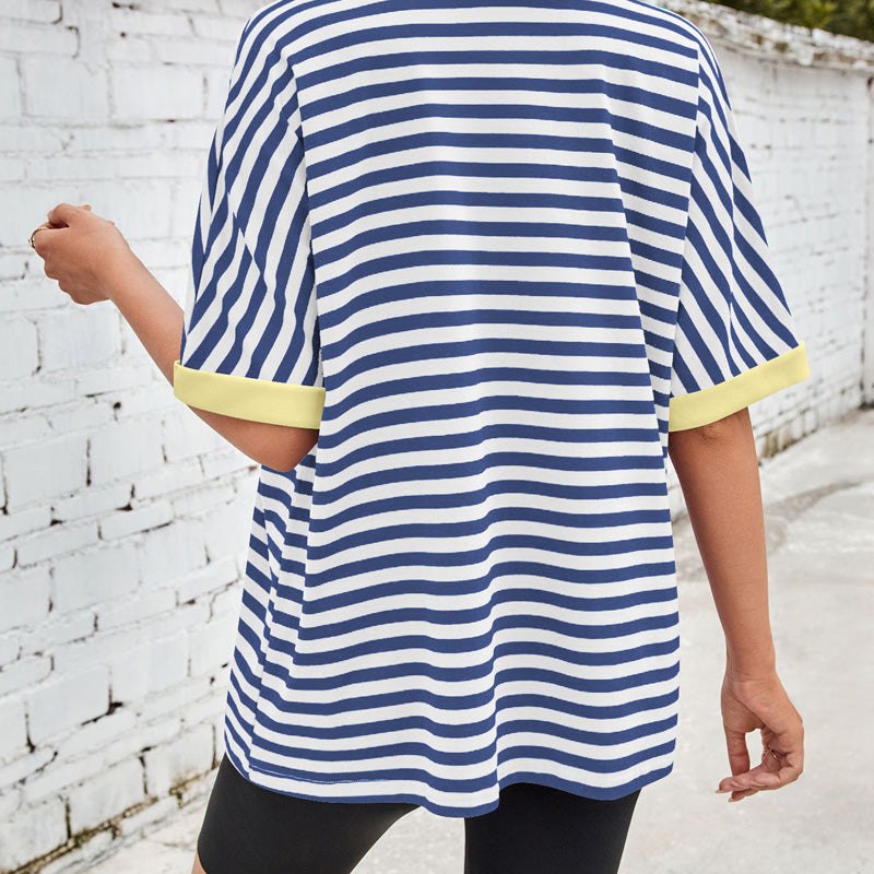 Gestreiftes Damen-T-Shirt mit entspannter Passform