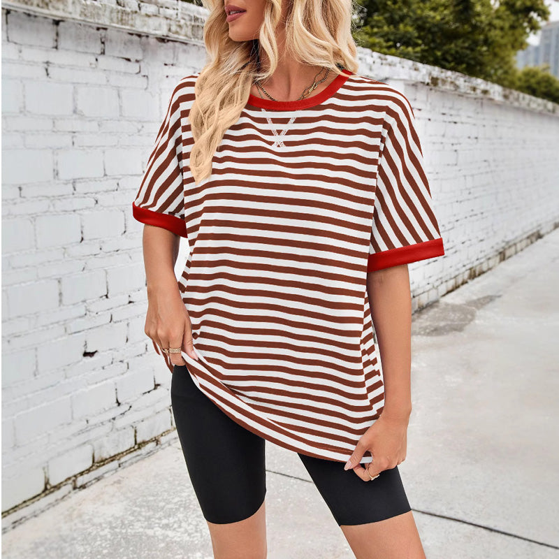Gestreiftes Damen-T-Shirt mit entspannter Passform