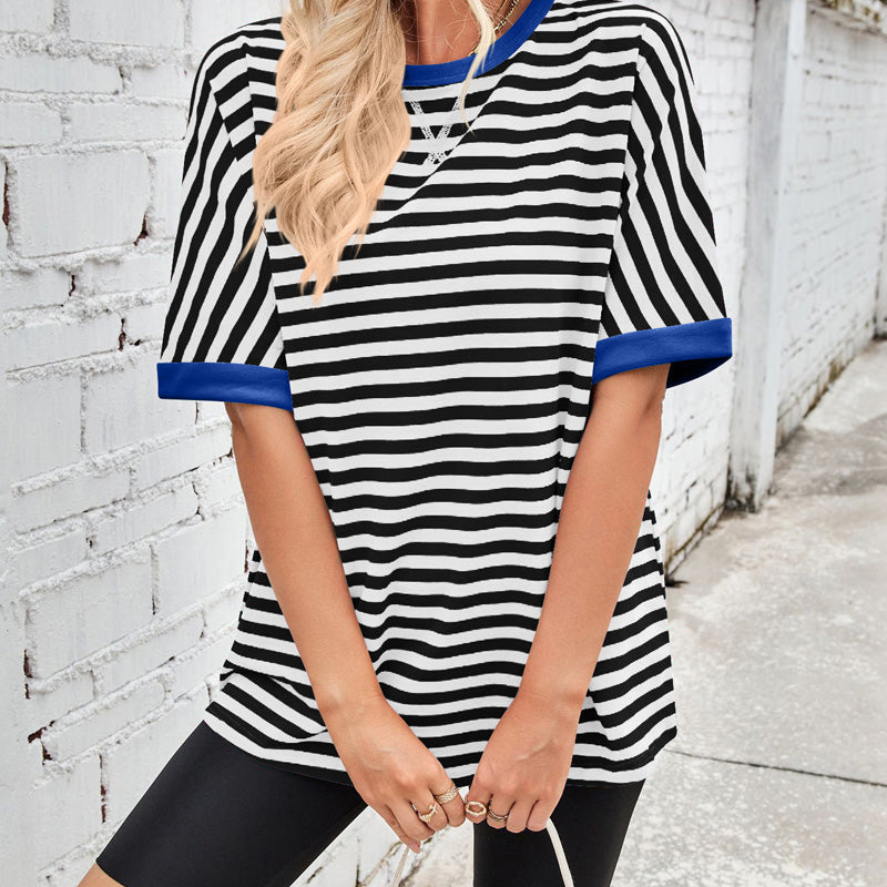 Gestreiftes Damen-T-Shirt mit entspannter Passform