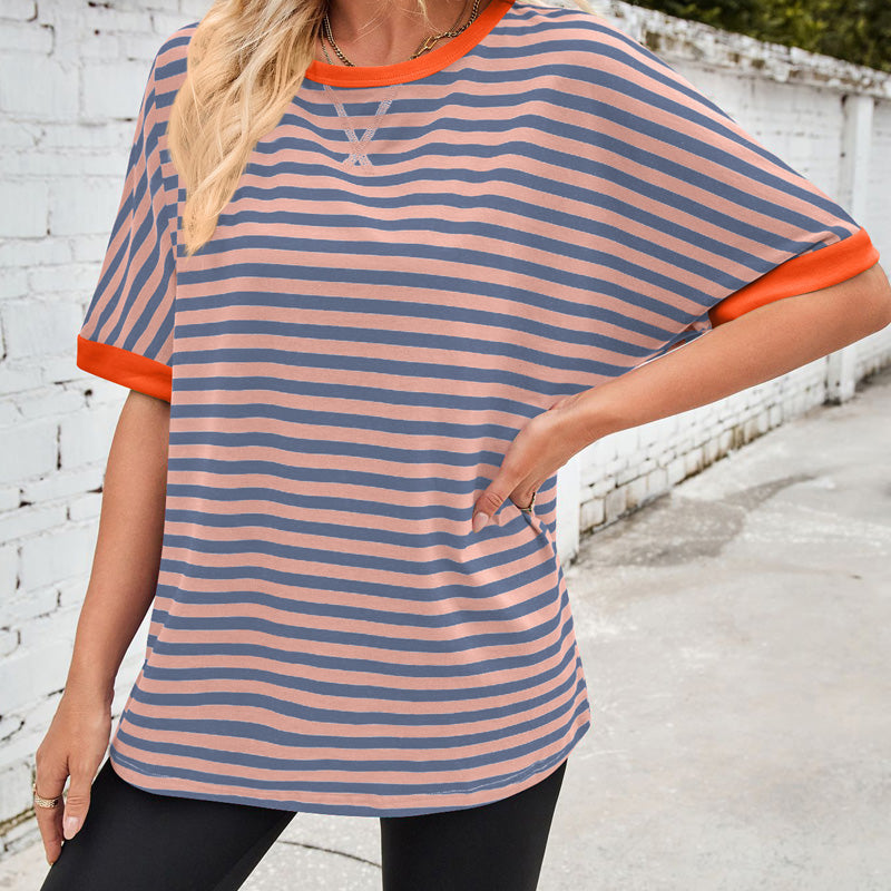 Gestreiftes Damen-T-Shirt mit entspannter Passform