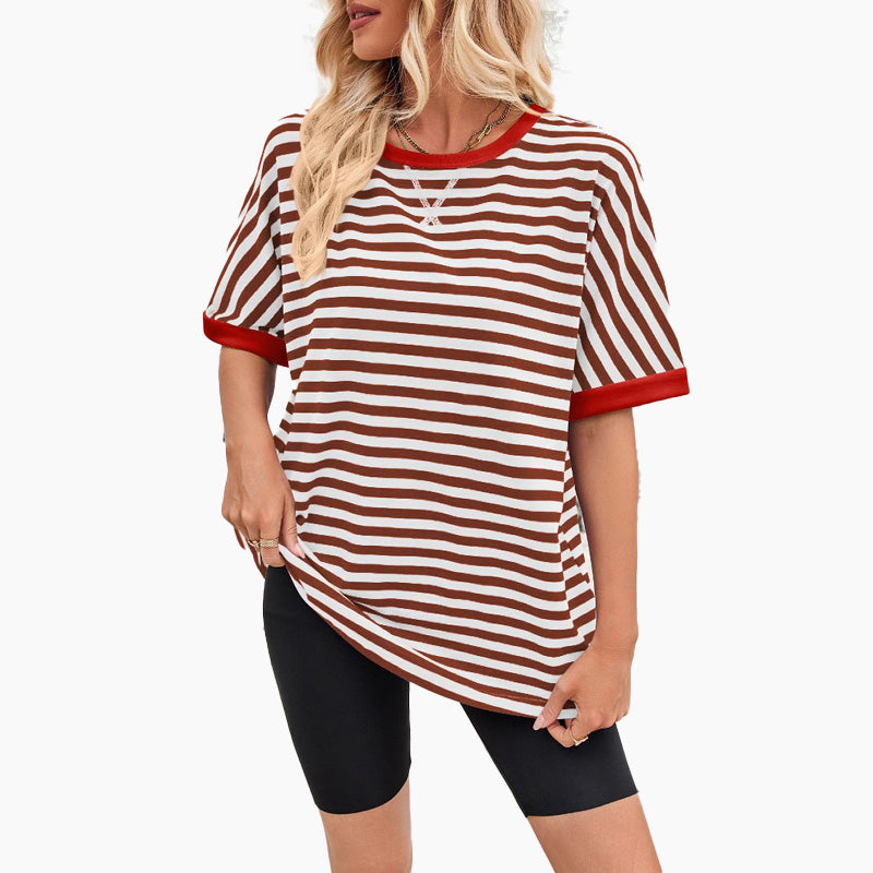 Gestreiftes Damen-T-Shirt mit entspannter Passform