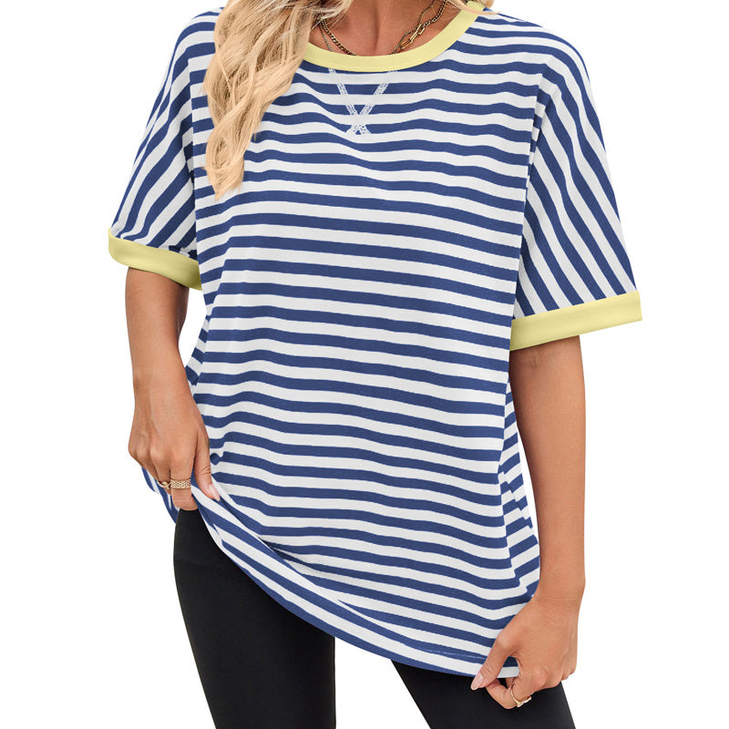 Gestreiftes Damen-T-Shirt mit entspannter Passform