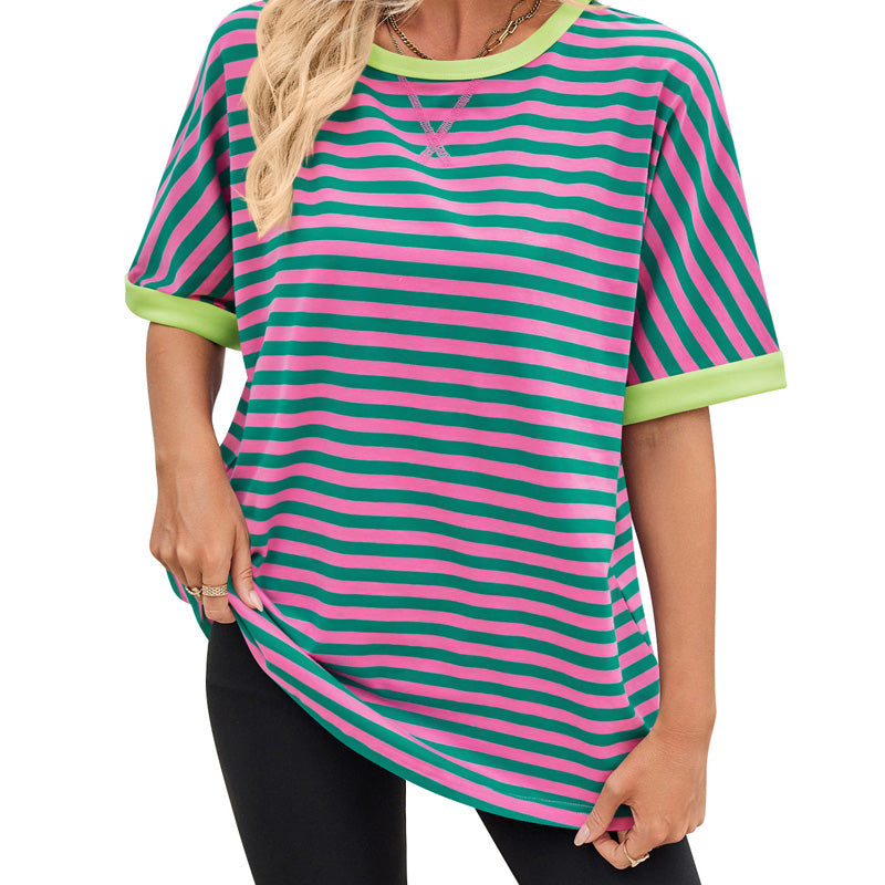 Gestreiftes Damen-T-Shirt mit entspannter Passform