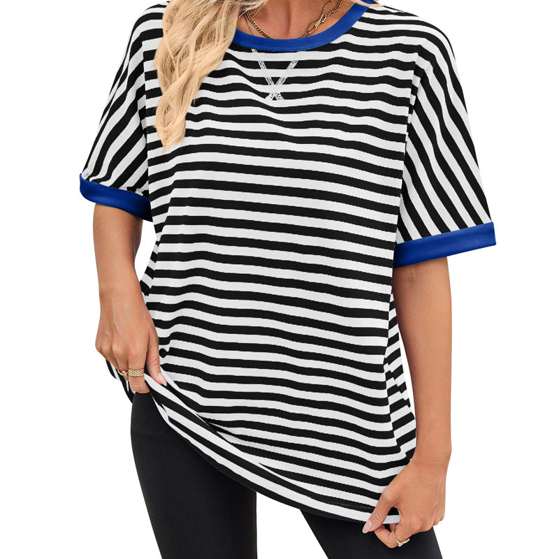 Gestreiftes Damen-T-Shirt mit entspannter Passform