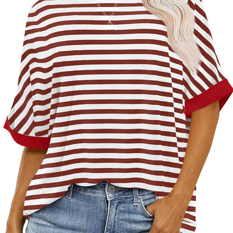 Gestreiftes Damen-T-Shirt mit entspannter Passform