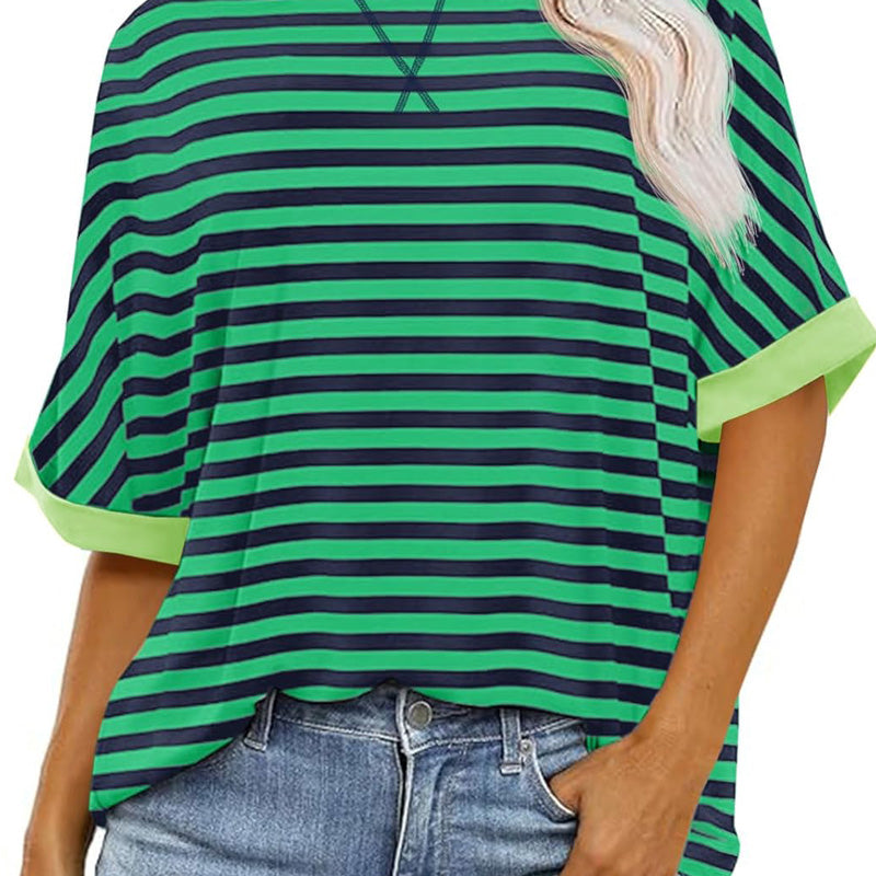 Gestreiftes Damen-T-Shirt mit entspannter Passform