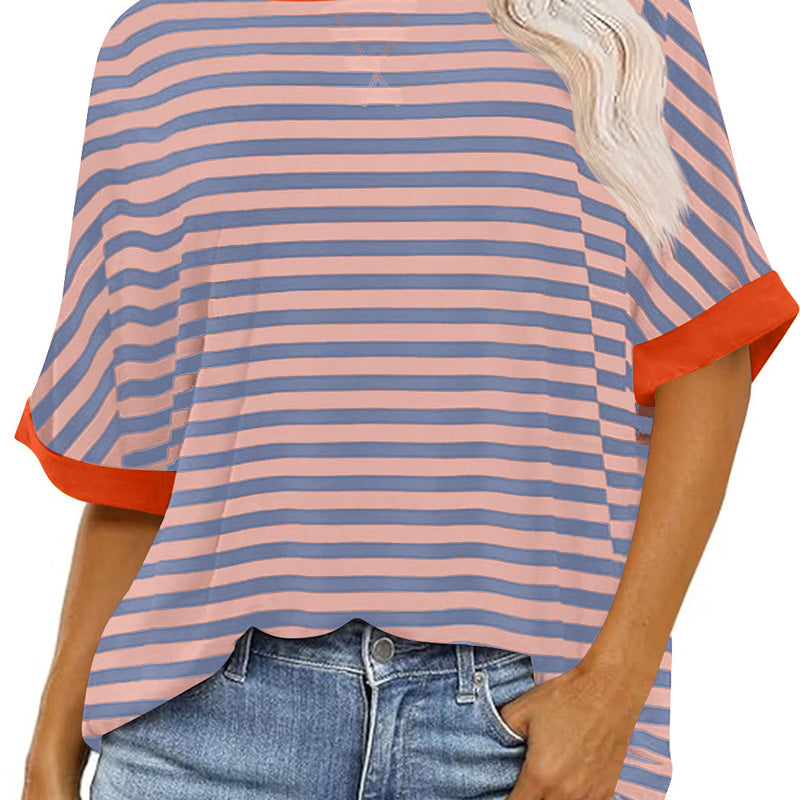 Gestreiftes Damen-T-Shirt mit entspannter Passform