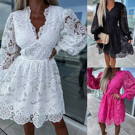 Sexy Cutout-Spitzenkleider für Damen