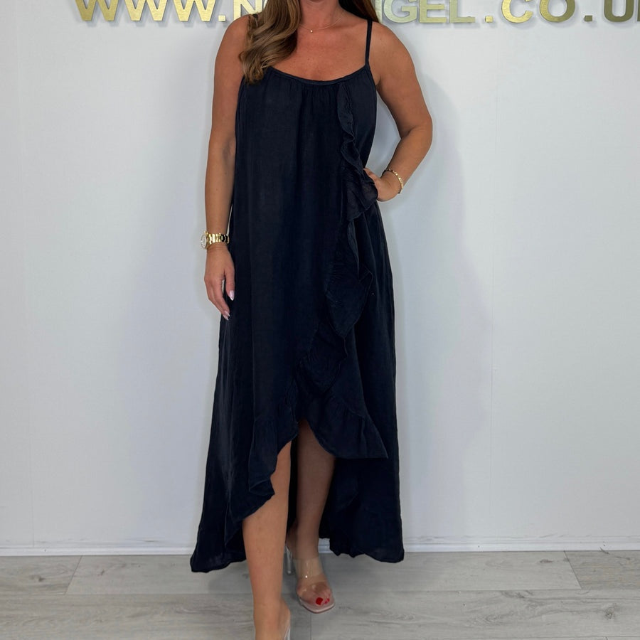 🌸Damenkleid mit Spaghettiträgern  Saum🌈