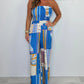 🌸Modischer, lässiger, trägerloser Jumpsuit mit Print🌈