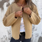 Lässige Strickjacke mit offener Vorderseite für Frauen