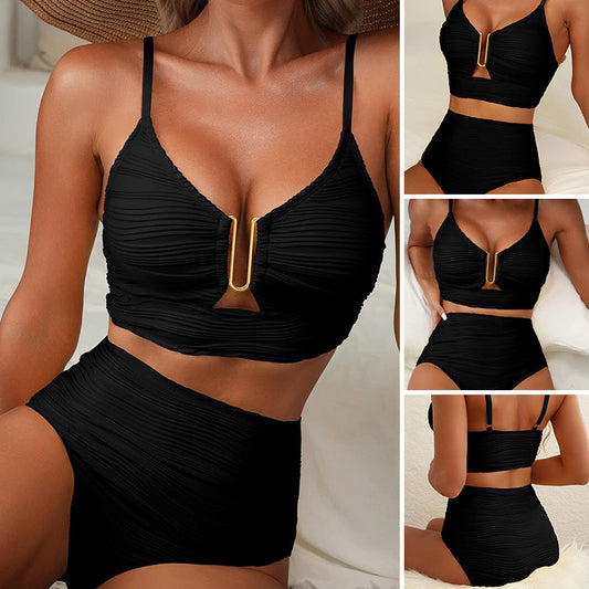 🔥👙50 % Rabatt auf den neuen Sommer 2025🎁 Push-Up-Bikini mit hoher Taille für Damen