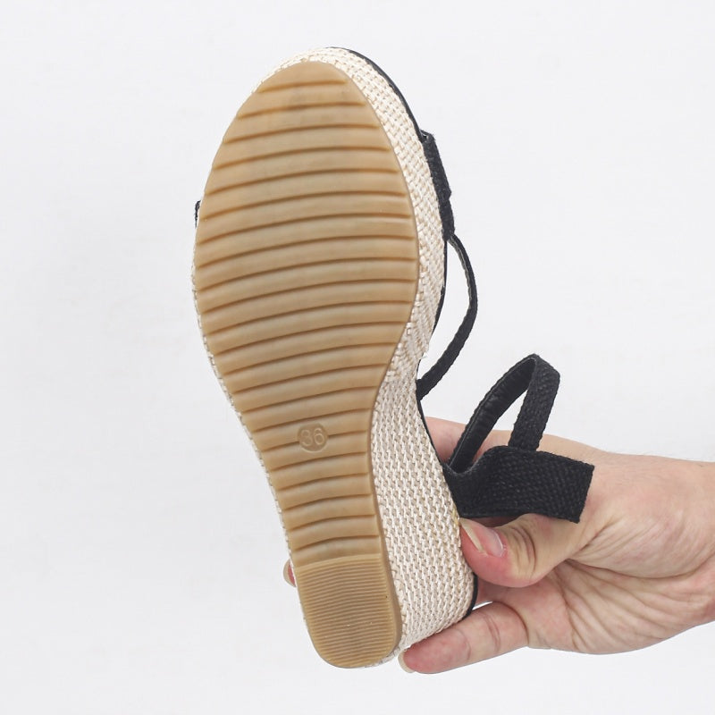👡Offene Keilsandalen für Damen mit Schnallenriemen👡