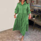 Lässiges Hemdkleid für Damen mit Kragen und Puffärmeln