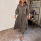 Lässiges Hemdkleid für Damen mit Kragen und Puffärmeln
