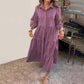 Lässiges Hemdkleid für Damen mit Kragen und Puffärmeln