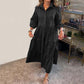 Lässiges Hemdkleid für Damen mit Kragen und Puffärmeln