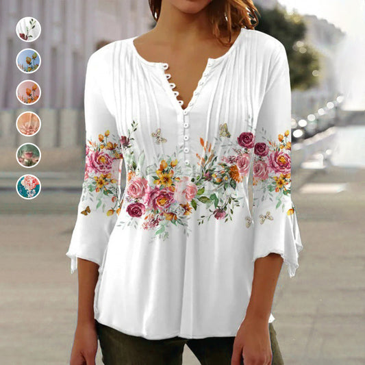 🔥Neue Top-Seller 2025🔥 Damen-Knopfbluse mit Druckmuster (2er-Kauf =kostenlose Lieferung)!
