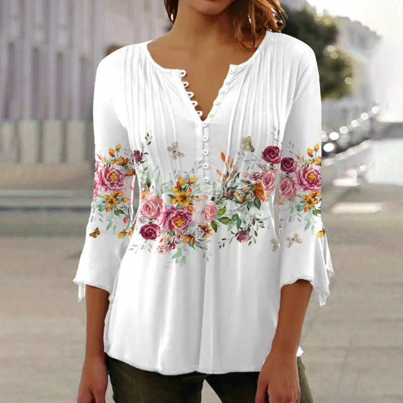 🔥Neue Top-Seller 2025🔥 Damen-Knopfbluse mit Druckmuster (2er-Kauf =kostenlose Lieferung)!