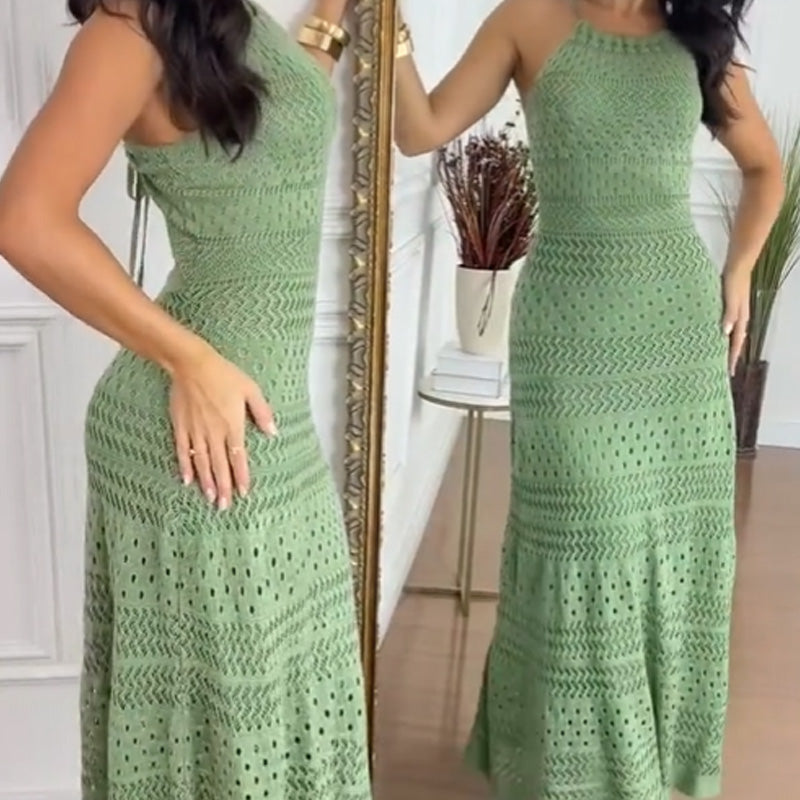 Elegantes Damen-Hohlkragenkleid