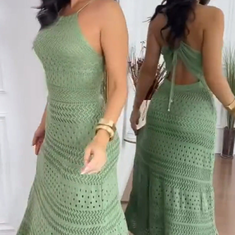 Elegantes Damen-Hohlkragenkleid