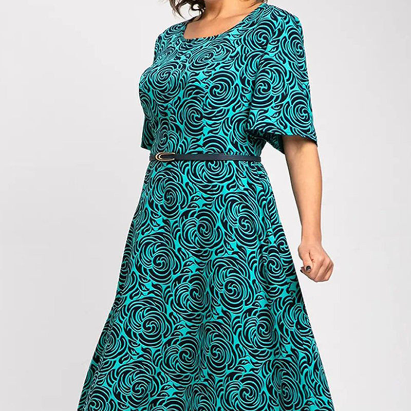 🌸Sommer-Hot-Sale - 50% Rabatt🌸2025 Elegantes Maxikleid mit Gürtel und Print