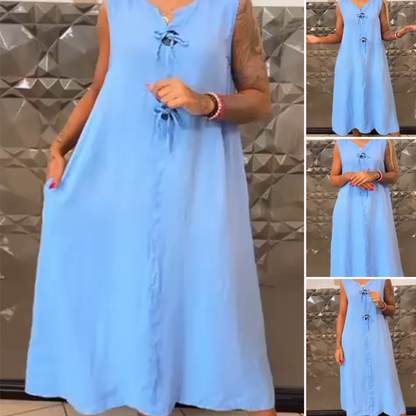 Damen lockeres ärmelloses Kleid