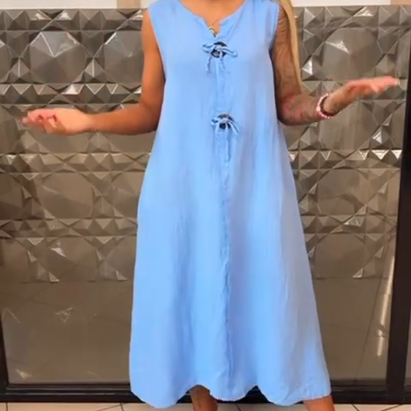 Damen lockeres ärmelloses Kleid