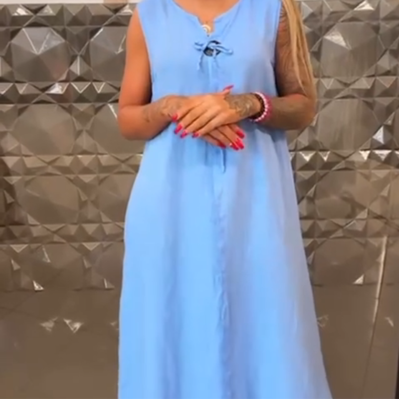 Damen lockeres ärmelloses Kleid