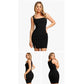 Mini-Bodycon-Kleid mit Schlitz und integrierter Shapewear