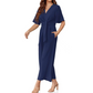 Eleganter Jumpsuit mit V-Ausschnitt und weitem Bein und Bindegürtel für Damen