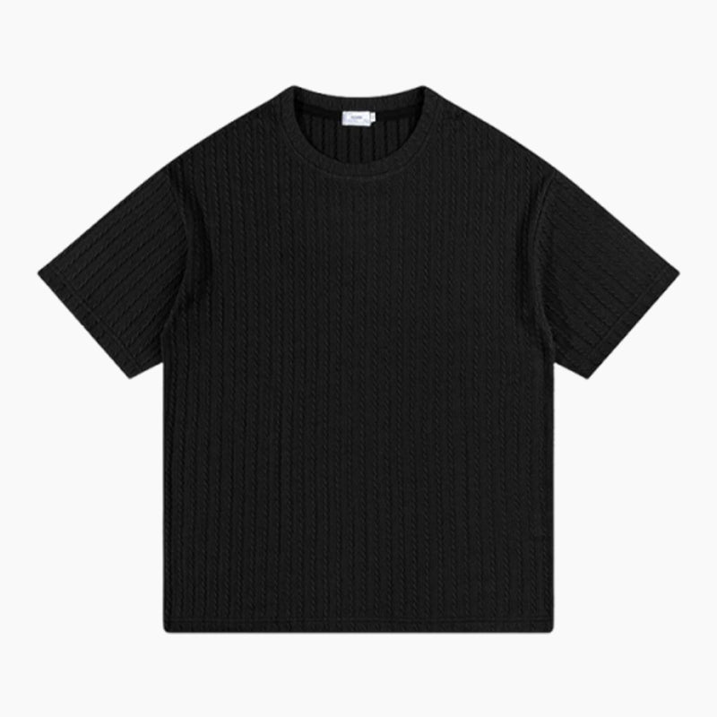 Lässiges, vielseitiges, strukturiertes T-Shirt mit Rundhalsausschnitt für Herren