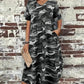 T-Shirt-Maxikleid mit Camouflage-Druck für Frauen