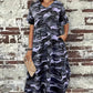T-Shirt-Maxikleid mit Camouflage-Druck für Frauen