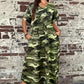 T-Shirt-Maxikleid mit Camouflage-Druck für Frauen