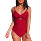 Solid Color Cutout One-Piece Swimsuit