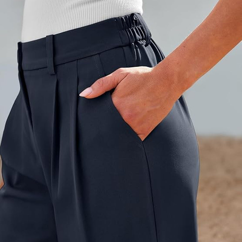 Lässige Hose mit hohem Bund und geradem Bein für Damen