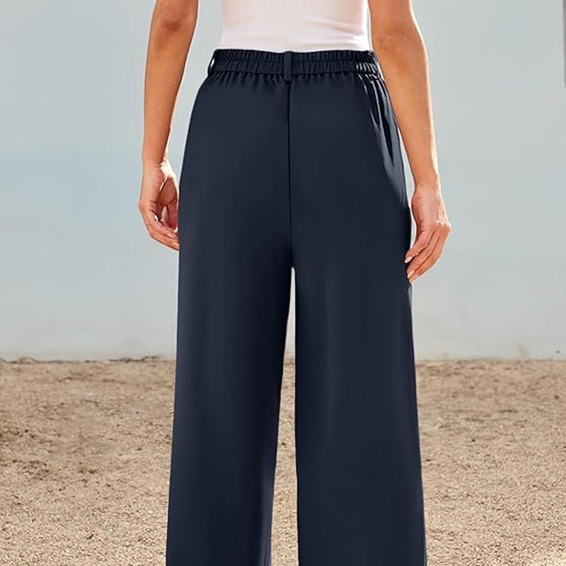 Lässige Hose mit hohem Bund und geradem Bein für Damen