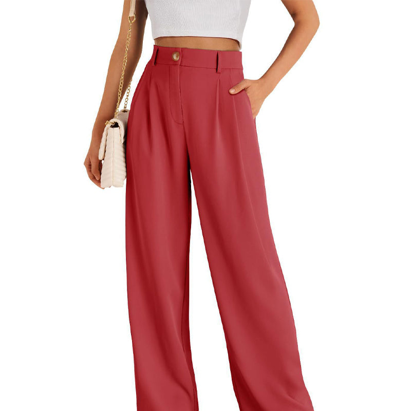 Lässige Hose mit hohem Bund und geradem Bein für Damen