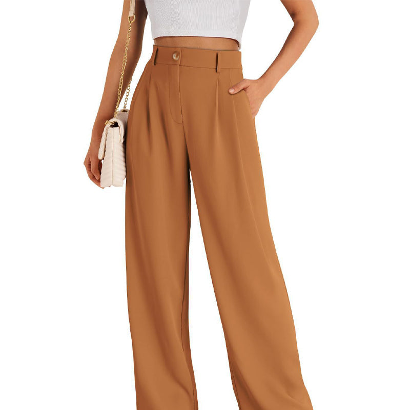 Lässige Hose mit hohem Bund und geradem Bein für Damen