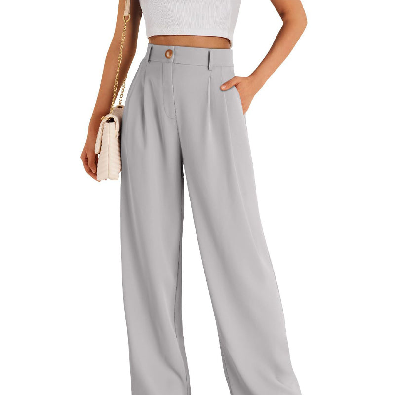 Lässige Hose mit hohem Bund und geradem Bein für Damen