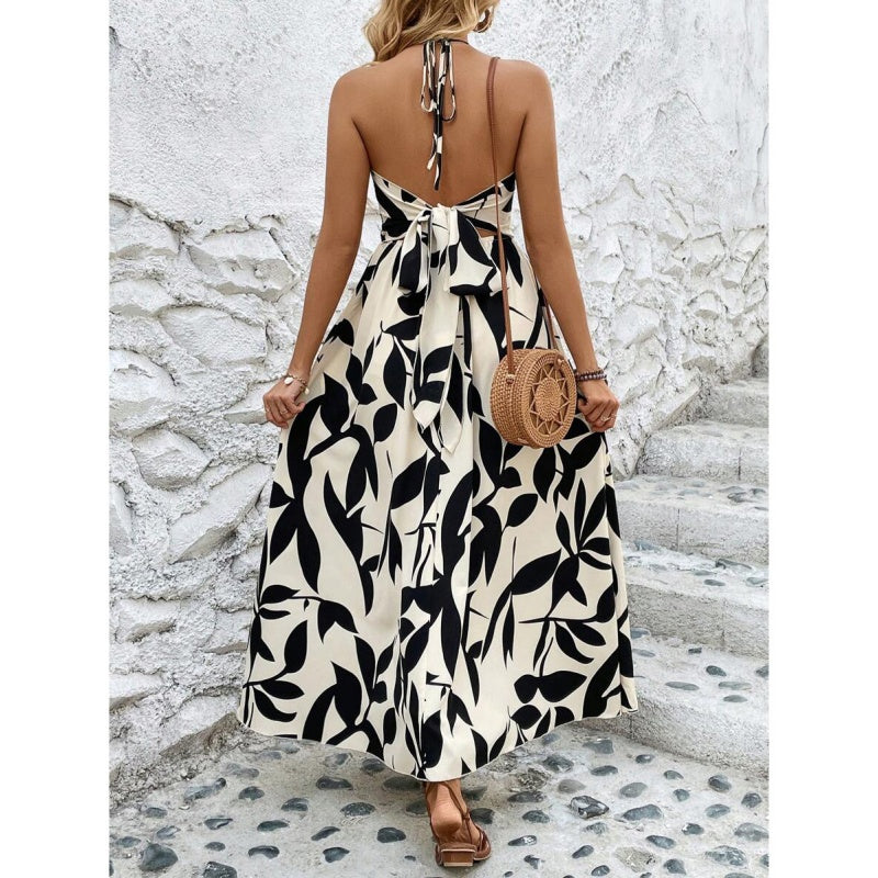 ⏳ Begrenzte Zeit 50% Rabatt! 💥Elegantes, sexy Neckholder-Kleid mit Blumendruck für Damen