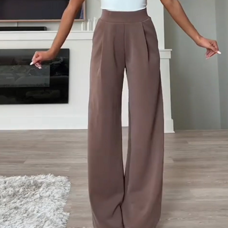 Lässige Damenhose mit geradem Bein und Taschen