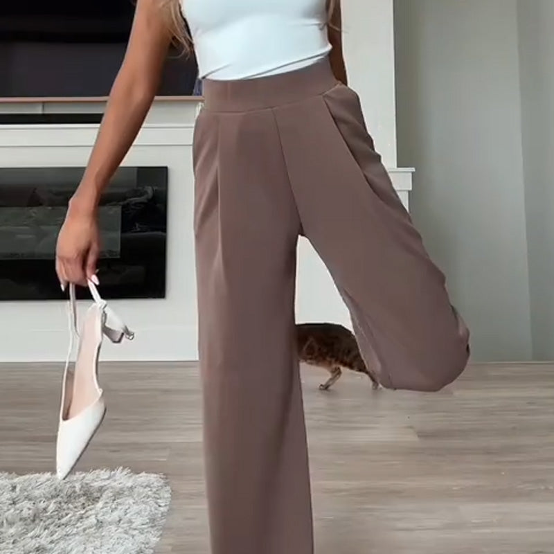 Lässige Damenhose mit geradem Bein und Taschen