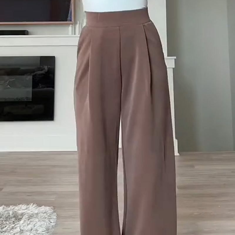 Lässige Damenhose mit geradem Bein und Taschen