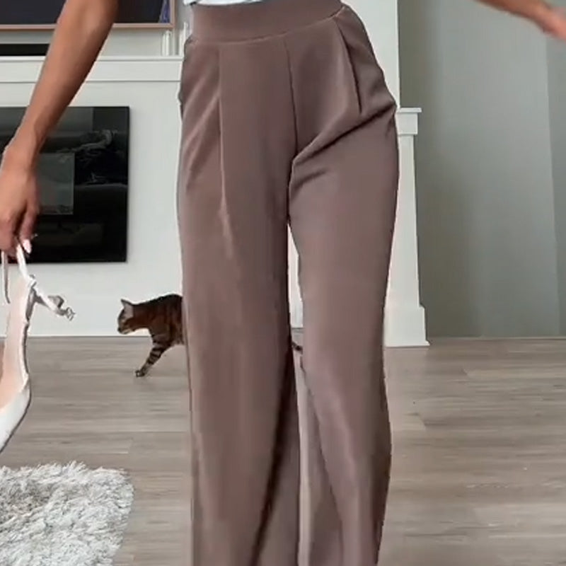Lässige Damenhose mit geradem Bein und Taschen