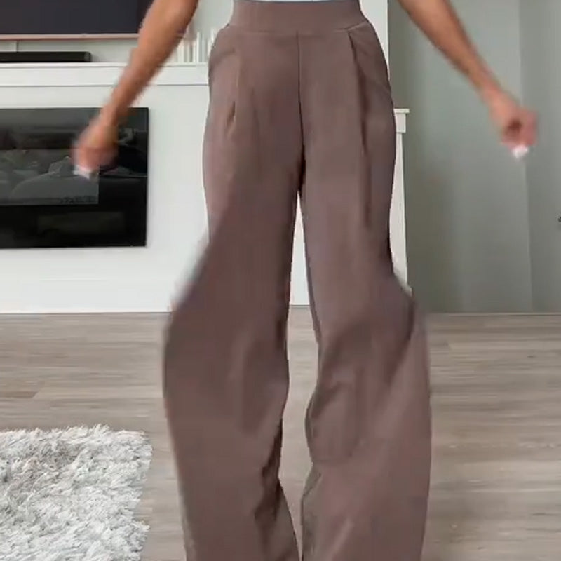 Lässige Damenhose mit geradem Bein und Taschen