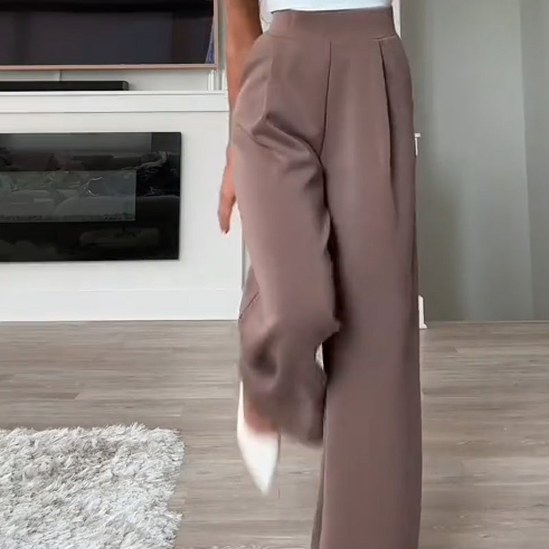 Lässige Damenhose mit geradem Bein und Taschen