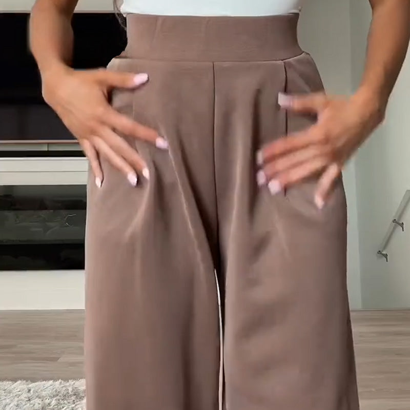 Lässige Damenhose mit geradem Bein und Taschen