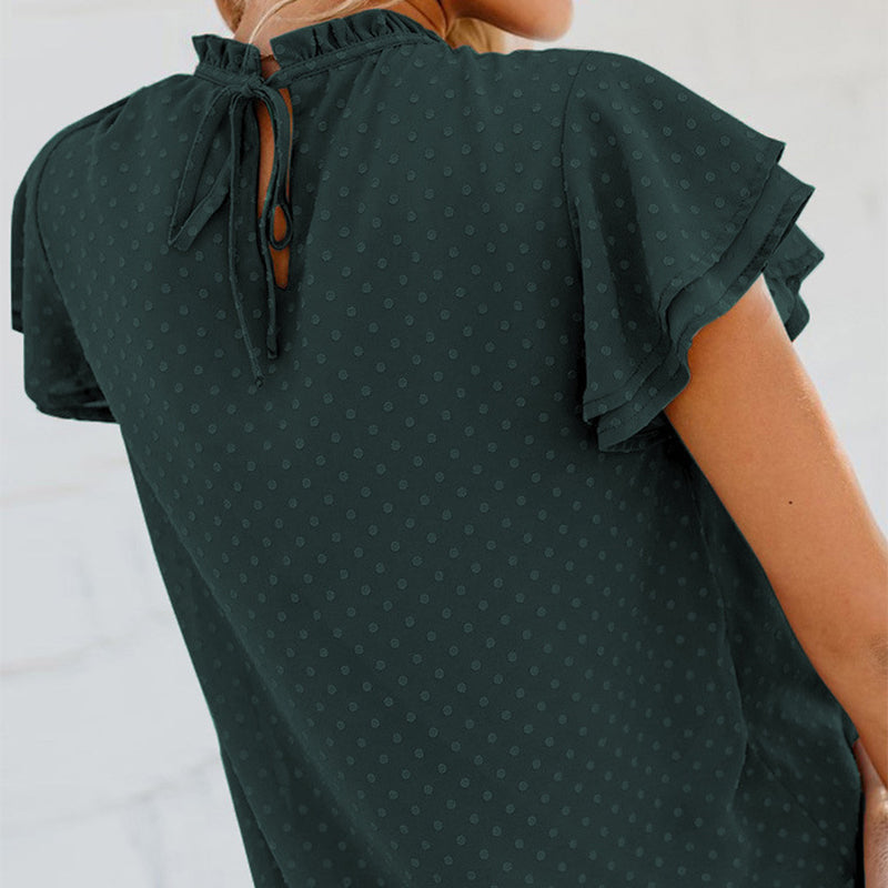 Elegantes, lockeres, gepunktetes Damen-Top